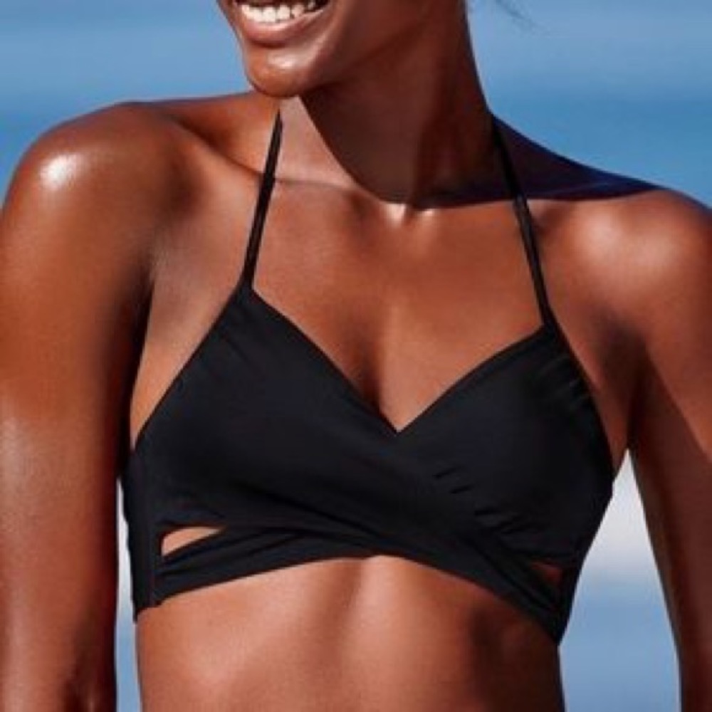 PINK crisscross bikini top